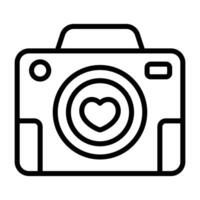 Simple Camera outline icon. The icon can be used for websites, print templates, presentation templates, illustrations. vector
