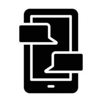 Simple Chat glyph icon. The icon can be used for websites, print templates, presentation templates, illustrations. vector