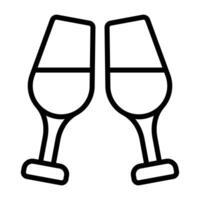Simple Cheers outline icon. The icon can be used for websites, print templates, presentation templates, illustrations, etc vector