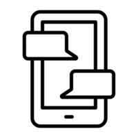 Simple Chat outline icon. The icon can be used for websites, print templates, presentation templates, illustrations, etc vector