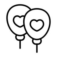 Simple Balloons outline icon. The icon can be used for websites, print templates, presentation templates, illustrations, etc vector