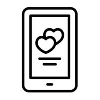 Simple Dating App outline icon. The icon can be used for websites, print templates, presentation templates, illustrations, etc vector