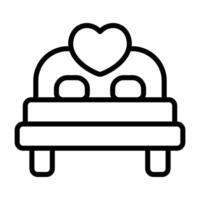 Simple Double Bed outline icon. The icon can be used for websites, print templates, presentation templates, illustrations, etc vector
