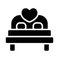 Simple Double Bed glyph icon. The icon can be used for websites, print templates, presentation templates, illustrations. vector