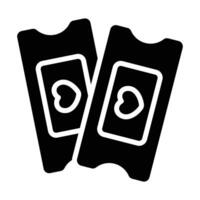 Simple Ticket glyph icon. The icon can be used for websites, print templates, presentation templates, illustrations. vector