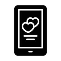Simple Dating App glyph icon. The icon can be used for websites, print templates, presentation templates, illustrations. vector