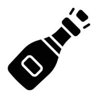 Simple Champagne glyph icon. The icon can be used for websites, print templates, presentation templates, illustrations. vector
