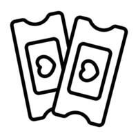 Simple Ticket outline icon. The icon can be used for websites, print templates, presentation templates, illustrations, etc vector