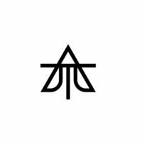 Monogram logo with initials AT Modern, unique and sophisticated logo. This logo is suitable for use in the technology field vector