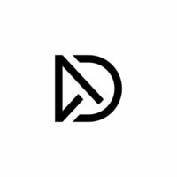 Monogram logo with initials DA, with modern, unique, and elegant style. Suitable for use in the fields of technology business, business and consulting, accounting and finance, and others. vector