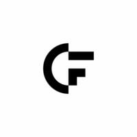 Monogram logo with initials CF. Simple, sophisticated and modern style logo. This logo is suitable for use in the technology business field. vector