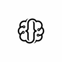 Brain shape logo with dot technology combination vector