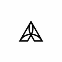 A minimalist and elegant leaf symbol in the shape of the letter A. vector