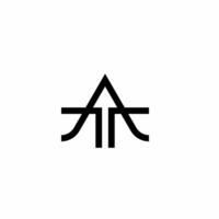 Monogram logo with initials AT. Modern, unique and sophisticated logo. This logo is suitable for use in the technology field vector