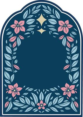 floral frame with flower and leaf illustration