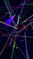 Multi colored laser light show with colorful glowing laser beams. Music or stage performance looping vertical background animation. video