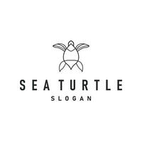 simple of ocean animals with the concept of a turtle logo, a black silhouette of a minimalist turtle for a symbol or template for a business or product brand illustration vector
