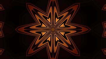 Psychedelic hypnotic digital kaleidoscopic motion background. Abstract brown fractal Animation. vintage stars pattern. video