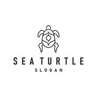 simple design ocean animals with the concept of a turtle logo, a black silhouette of a minimalist turtle for a symbol or template for a business or product brand illustration vector