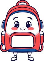 A cartoon character with a red backpack vector