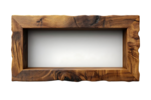 Showcase Rustic Wood Frame with Transparent Background for Design Projects png