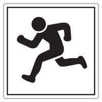 Black Silhouette of Person Running in a Simple Icon Design vector