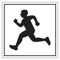 Person Running Silhouette in Black and White for Dynamic Movement Concept vector