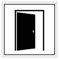 Black Door Icon on White Background for Open Door Design Usage vector