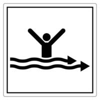 Symbol Joyful Person Swimming in Water with Raised Arms vector