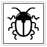 Symbol Simple Black Beetle Illustration on White Background vector