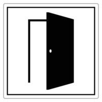 Black Silhouette of an Open Door Icon on a White Background for Design Use vector