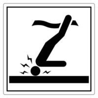 Caution Symbol for Slip and Fall Hazard with Warning Bars and Impact Icon vector