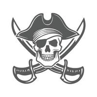 Skull and crossed crossbones with ribbon vector
