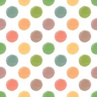 colorful large polka dot seamless pattern. textured hand drawn geometric shapes pattern on white background vector
