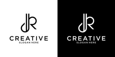 JR or RJ initial letter logo design template vector