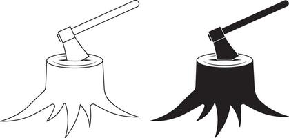 deforestation icon set vector