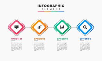 Infographic Element Design Template with icons and 4 options. Can be used for process diagram, presentation vector
