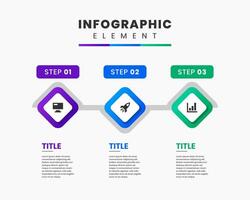 Infographic Element Design icon templates with 3 options or steps. Can be used for process diagram, presentations, workflow layout, banner, flow chart vector