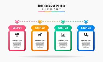 Graphic Infographic Element Design Template with icons and 4 options. Can be used for process diagram, presentation vector