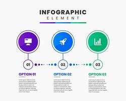 Infographic Element Design icon templates with 3 options or steps. Can be used for process diagram, presentations, vector