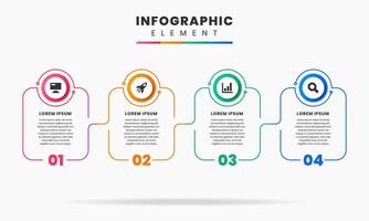 Business Infographic design template. Infographic Timeline with 4 Numbers vector