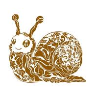 a snail with a flower pattern on it vector