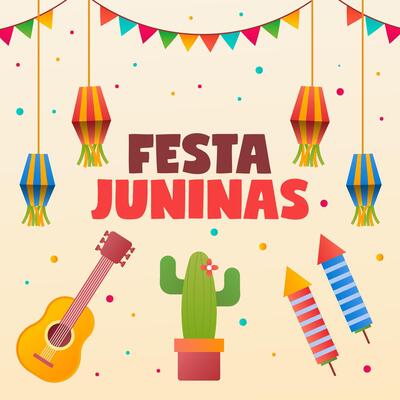 illustration for celebrate festa juninas in gradient style