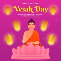 vesak day illustration concept in gradient style design vector