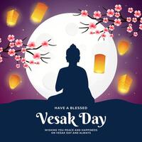 celebrate vesak day illustration in gradient style design vector