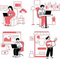 Digital Professions Character Set vector