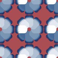 Seamless, hand drawn brush line abstract ikat floral pattern, Japanese wood carving, engraving texture background, simple geometric graphic for textile, carpet vector