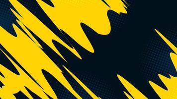 Freeform diagonal yellow stripes on a dark background with non-prominent halftone dots. vector