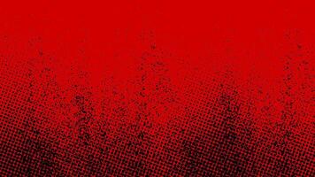 Stained red grunge background with halftone dots. vector