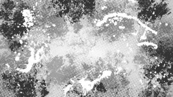 Grunge background with white and black smudges and halftone dots. vector